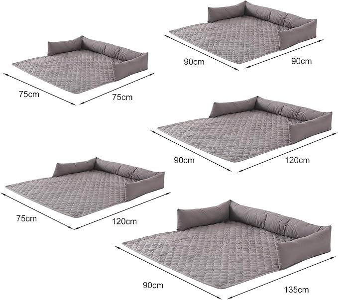 Dog Bed Cover & Couch Protector - Anti-Slip & Waterproof Pet Pad, Cozy Nest for Dogs, Ideal for Sofa, Bed & Car Seat Cushion - Furniture Protector Dark Gray XL