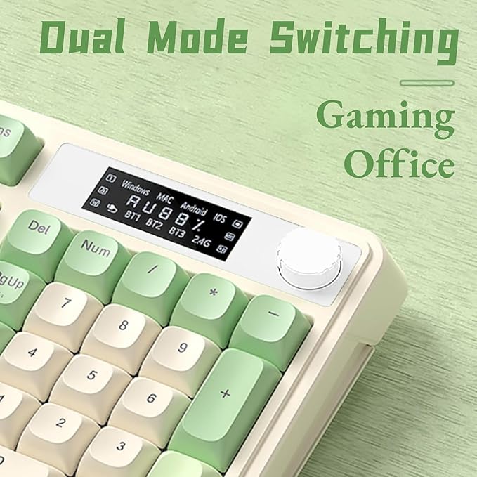 AULA S99 Pro Gaming Keyboard, Cute Creamy Wireless Keyboard | Tri-Mode Bluetooth/2.4G/USB-C Computer Keyboards, Media Knob Custom RGB Backlit with Number Pad Smart Screen- Purple