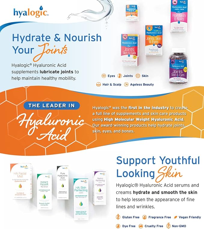 Hyalogic Liquid Zinc Supplement for Immune Support (4 Oz) - Daily Mineral Support Enhanced w/Hyaluronic Acid for Hydration – Immune Zinc Liquid for Men and Women – Gluten Free, Cruelty Free