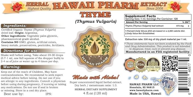 Thyme (Thymus vulgaris) Liquid Extract 15x4 fl.oz