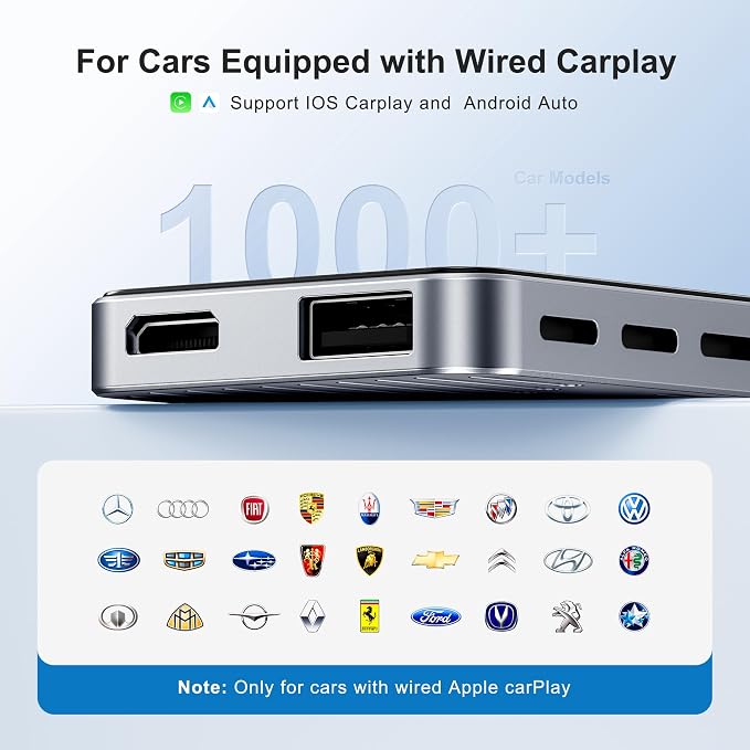 AI Box CarPlay, 3-in-1 Wireless CarPlay Adapter & Android Auto for OEM Wired Cars, Built-in Netflix/YouTube for Streaming, 5.8GHz WiFi, Convert Wired to Wireless, Plug & Play ���4GB RAM+32GB ROM���