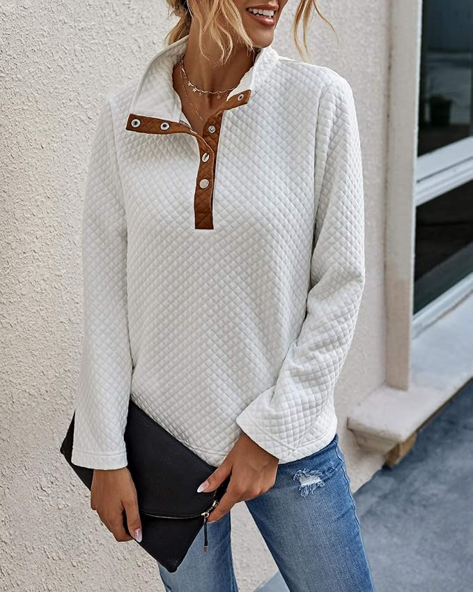 BTFBM Women Fashion Quilted Pattern Lightweight Zipper Long Sleeve Plain Casual Ladies Sweatshirts Pullovers Shirts Tops