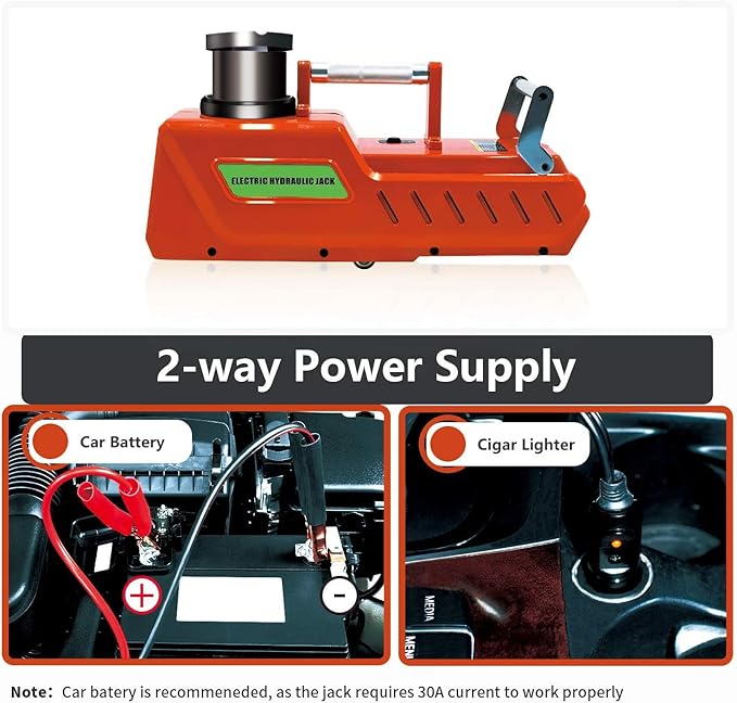 E-HEELP 15 Ton Electric Hydraulic Floor Jack, 12V DC Heavy Duty Truck Jack with LED Light for RV, SUV, Van, Sedan, Trucks (7.8-20.4 Inch Lift)