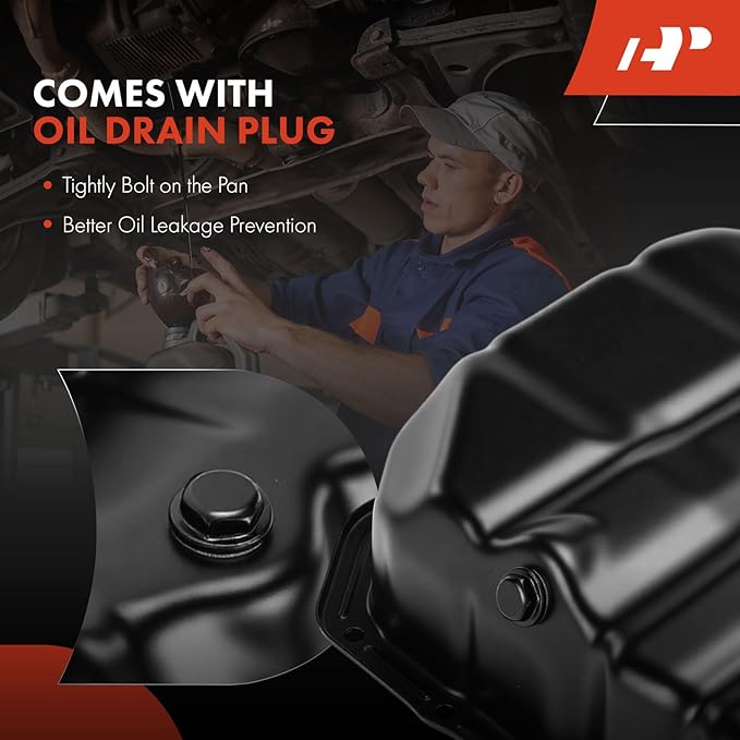 A-Premium Lower Engine Oil Pan Sump with Drain Plug Compatible with Hyundai Sonata, Santa Fe, Tucson & Kia Optima, Sportage, Sorento, Rondo, Magentis, Forte, Forte5, Replaces 2151025053, 215102G500
