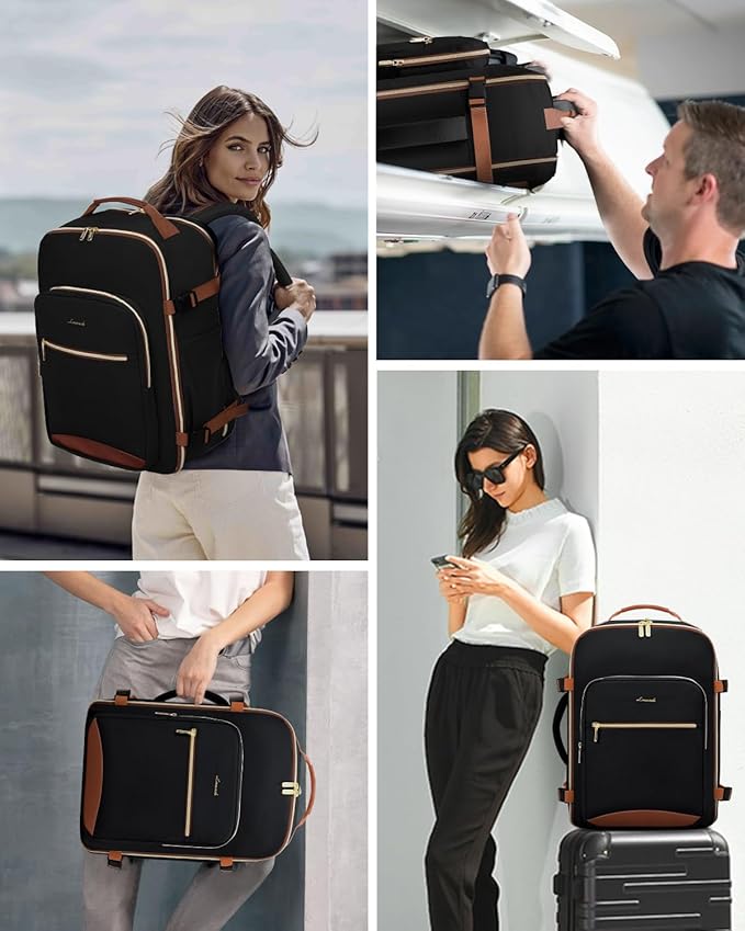 LOVEVOOK 40L Travel Backpack for Women & Men, Airline Approved Carry On Luggage with 3 Packing Cubes, TSA Overnight Bags, Waterproof Personal Item Bag, Weekender Essentials Backpacks fits 17" Laptop