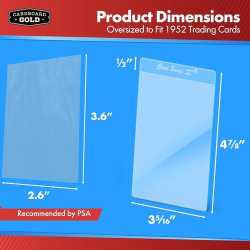 Cardboard Gold Card Saver 1 | 1000 Count Semi-Rigid Trading Card Protectors - PSA-Approved for Baseball & Sports Cards