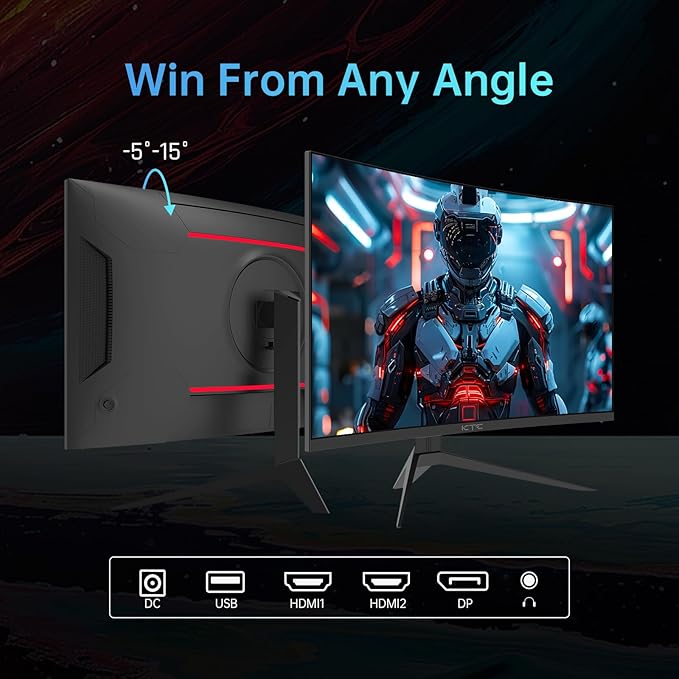 KTC 32 inch 240Hz Curved Gaming Monitor, 1080P Curved Monitor 1ms, H32S17F | 1500R, Adaptive Sync, HDR10, 125%sRGB, HDMI 2.0 x2 & DP1.4 x1, VESA, Tilt Adjustable, for Xbox PS5 Switch, Black