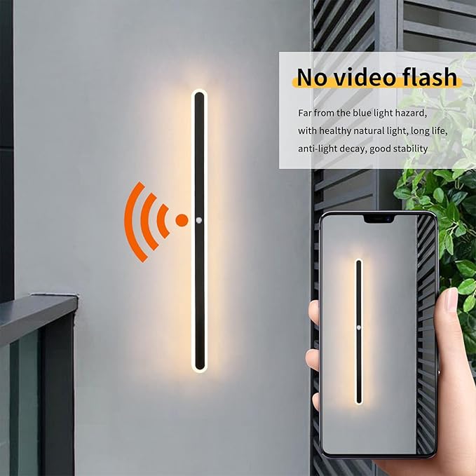 Modern LED Wall Sconce with Motion Sensor Interior Acrylic Black Wall Lamp Indoor Minimalist Long Wall Light Inside Lighting Fixtures for Living Room Bathroom Front Door Bedroom (180CM,Natural Light)