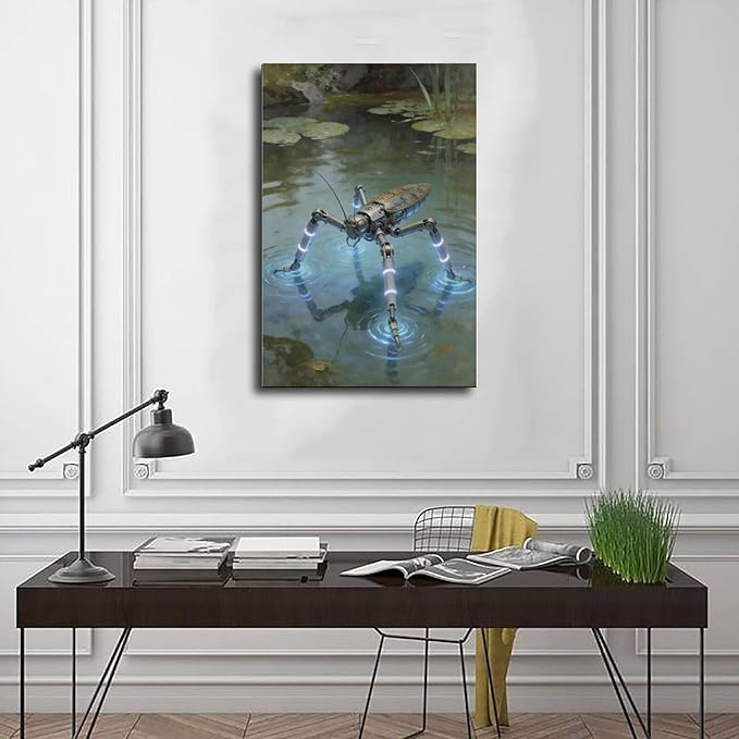 Framed Modern Sci Fi Wall Art for Living Room And Studio Futuristic Minimalist Decor 12x18inch(30x45cm)