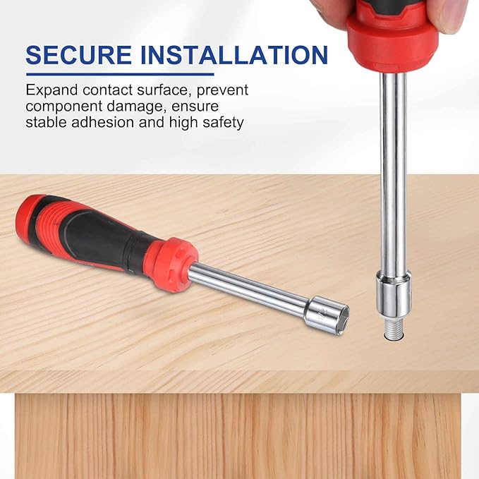 HARFINGTON 2 Pcs SAE Nut Driver 11/32" CR-V Non-Magnetic Tip Hollow Shafts Hex Socket Screwdriver with Anti-Slip Handle for Automobile Repair Bit Driver