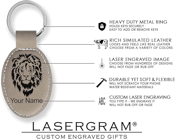 LaserGram Oval Keychain, Disc Golf, Personalized Engraving Included