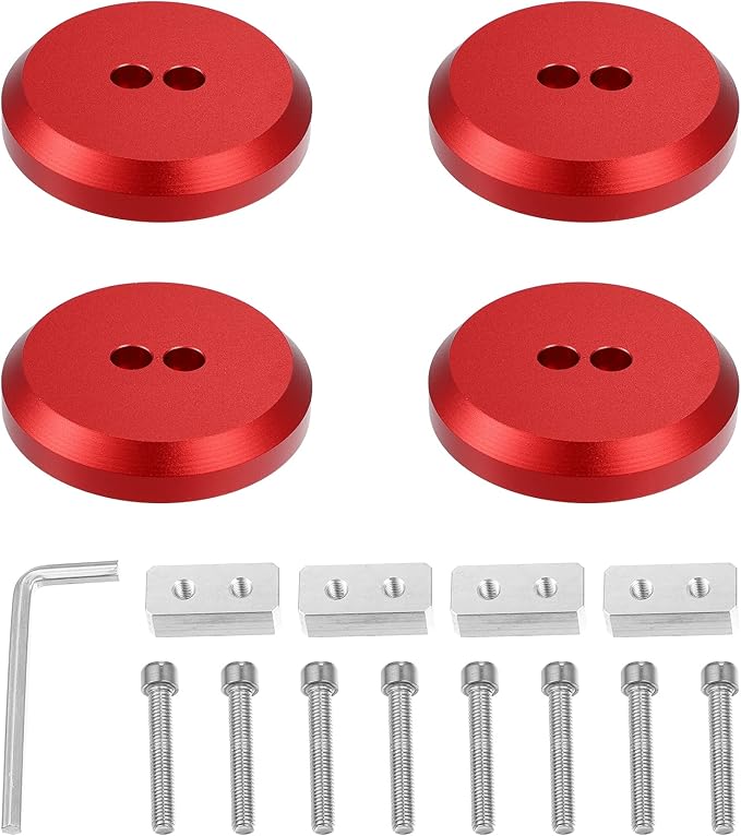 X AUTOHAUX 4 Pcs Aluminum Jack Pads Jack Pucks for Chevrolet Corvette C5 C6 C7 C8 Z06 ZR1 1997-2021 Jacking Lift Pad Jack Lift Point Pad Adapter Red