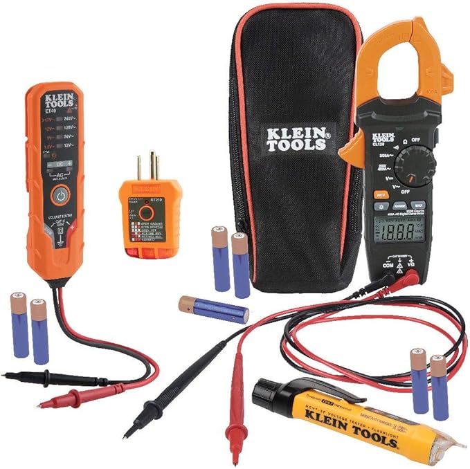 Klein Tools Electrical Test Kit Bundle with Clamp Meter, Insulated Pliers Set, and More