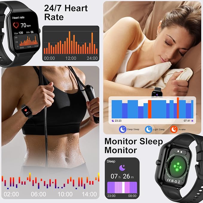 Smart Watch for Men Women (Answer/Make Call), Fitness Watch with Heart Rate/Sleep Monitor/Pedometer/Calories,2026 New Smartwatch IP68 Waterproof,113+ Sports Modes, Activity Tracker for Android iOS