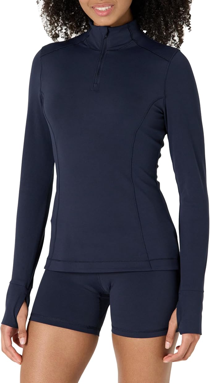 Amazon Essentials Women's Active FormFlex Buttery Soft Slim Fit Quarter Zip Long Sleeve Pullover Jacket