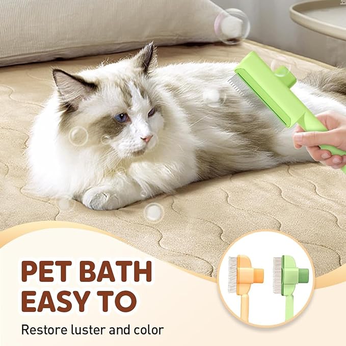 Zen Brush for Cats, Zenbrush Cat Comb, Self Cleaning Pet Comb Grooming Brush, Catdogcomb Pet Grooming for Massaging and Cleaning Shedding Hair (2Yellow)