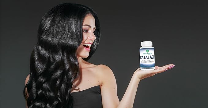 Best Earth Naturals Catalase Supplement 10,000 with Saw Palmetto, Biotin, Fo-Ti, PABA - Hair Supplements for Strong Hair - 180 Capsules - Pack of 3 (90-Day Supply)