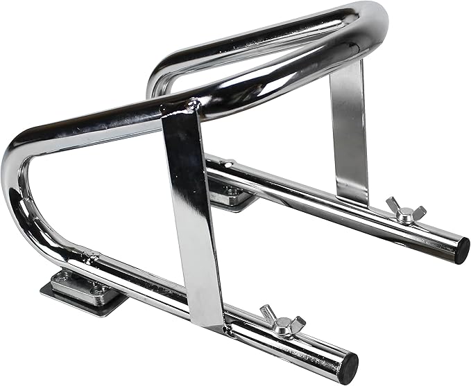 Extreme Max 5001.5763 Deluxe Chrome Motorcycle Wheel Chock - 5.5" Wide