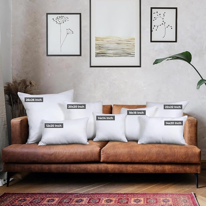Utopia Bedding Throw Pillows, 20x20 Pillow Inserts, Pack of 1, White | Down Alternative Throw Pillow Inserts, Couch Pillows for Indoor Decor, Plush & Supportive, Decorative Cushion for Sofa, White