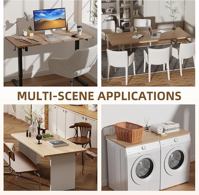 Universal Solid One-Piece Wood Table Top, 48"x30"x1" Workbench Top - Rectangular Particle Board for Standing Desk, Home Office Desk Countertop DlY, Washer Dryer, Coffee, Bar Tabletop