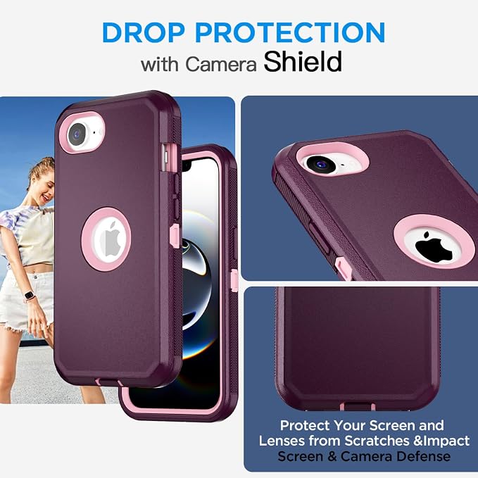 AICase for iPhone 17e/iPhone 16e Case 2026,Heavy Duty Drop Protection Full Body Rugged Shockproof/Drop Proof/Dust Proof Military Protective Tough Durable Cell Phone Cover for iPhone 17e/16e 6.1_4