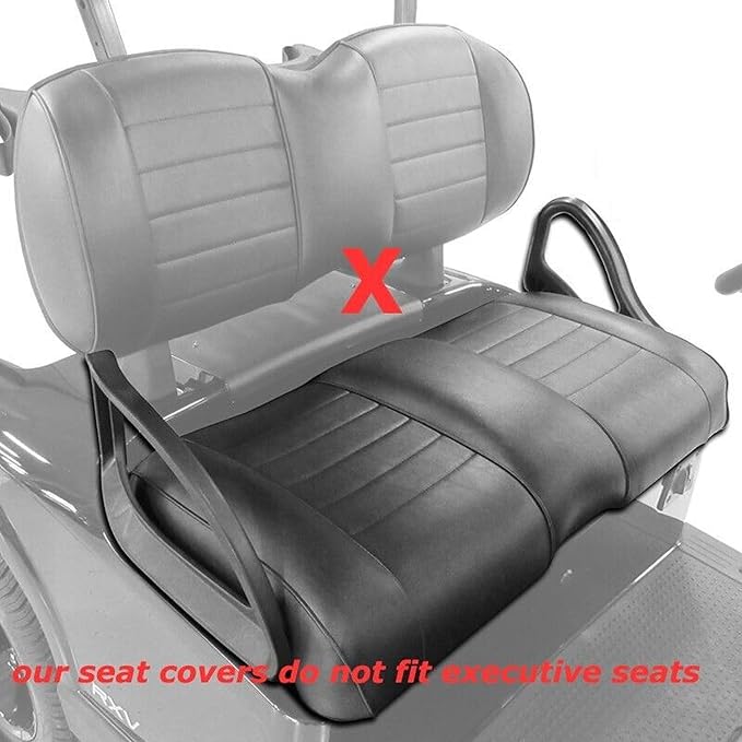 Huskey Golf Cart Front Seat Cover Compatable with Yamaha Drive G29, Drive 2 Model, White with Lime Green Diamond Stitched Insert Panel, Marine Grade Vinyl, Staple On