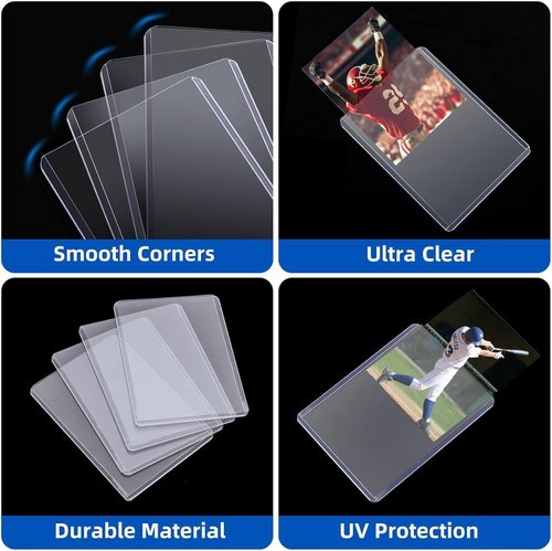 Arjiekwei 2000 Card Sleeves - Premium Hard Plastic Protectors for Baseball & Football Cards | 3" x 4" Size