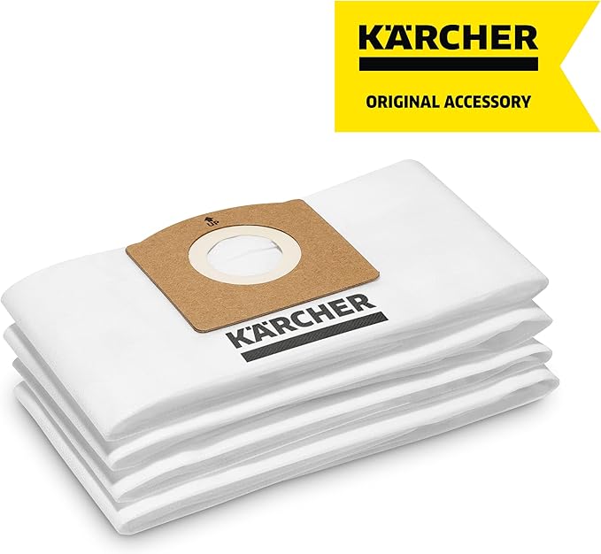 Kärcher Filter Fleece Bags for WD 1 Compact Battery Wet Dry Vacuum Cleaner - KFI 117 Felt Filter - 4 Pack