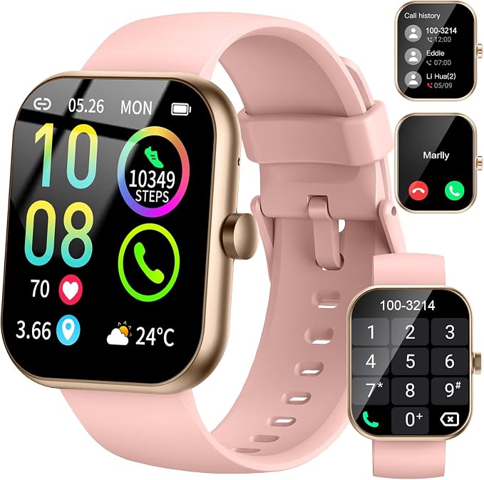 Smart Watch for Women (Answer/Make Call), 1.96"HD Smartwatch with Heart Rate/Sleep Monitor/Pedometer, 113+ Sports Modes, 2026 New Fitness Watch IP68 Waterproof, Activity Tracker for Android iOS-Pink