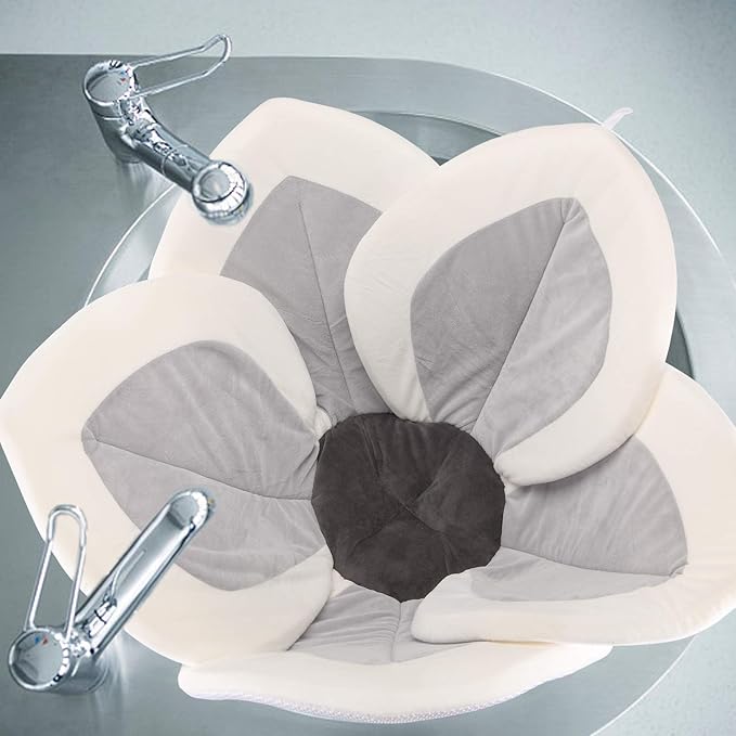 Baby Bath - Flower Baby Bath Pad Infant Bathtub Mat for Bathtub Tub Sink - Gray2