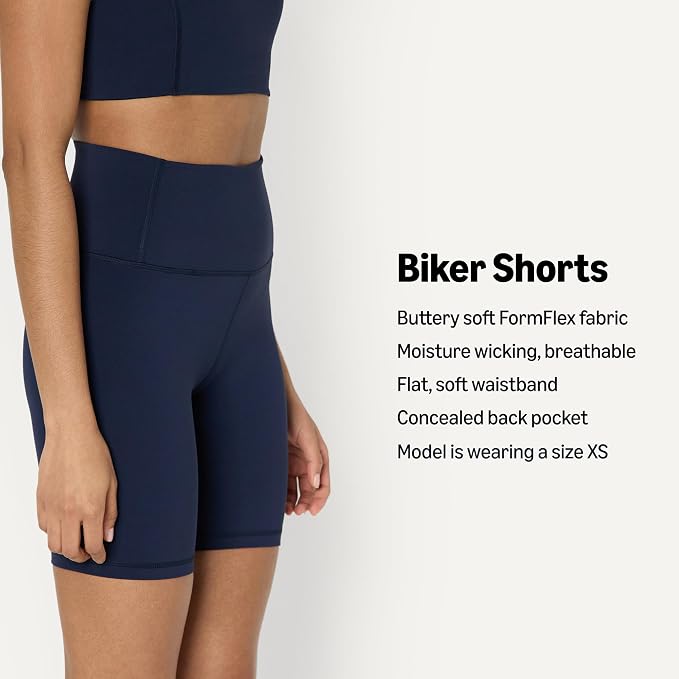 Amazon Essentials Women's Active FormFlex Buttery Soft High Waist Biker Shorts