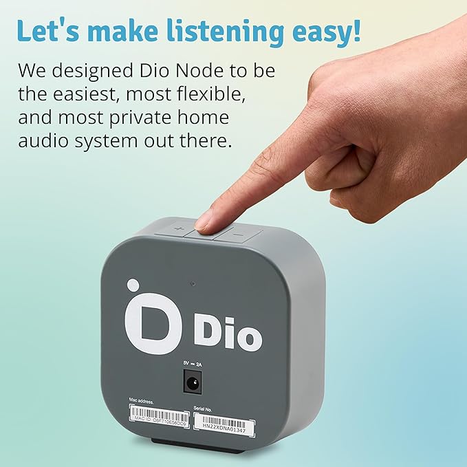 Dio Node Multiroom Wi-Fi Home Speakers (5-Pack), Works with Apple AirPlay 2 and Other Apple Devices, Immersive Sound System, Easy to Connect, Spotify Player