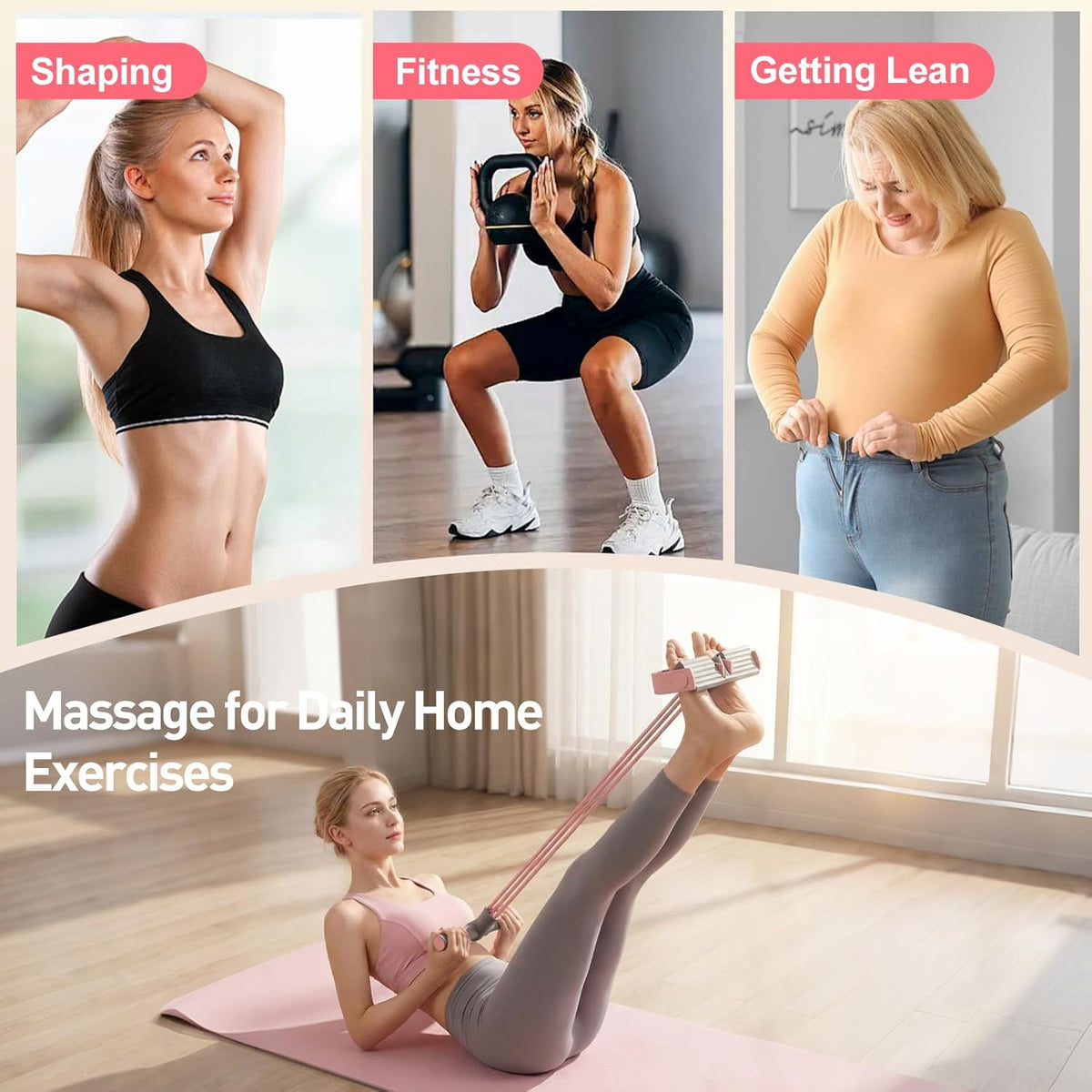 Skiennix Pedal Resistance Bands - Multifunctional Elastic Yoga Bands with Handles | Ideal for Home Workouts