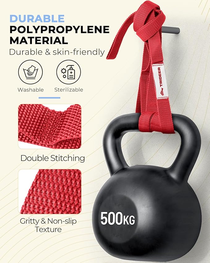 Trideer Stretching Strap Yoga Strap for Physical Therapy, 10 Loops Yoga Straps for Stretching, Non-Elastic Stretch Strap for Pilates, Exercise, Stretch Band for Women & Men
