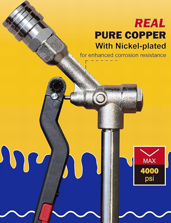 BOSEA Car Wash Swivel Gun, Pressure Washer Gun with Tips and Nozzle Holder, Nickel-Plated Real Copper Valve, Durable Swivel Gun with 3/8" Swivel Connector for Pressure Washers Machine