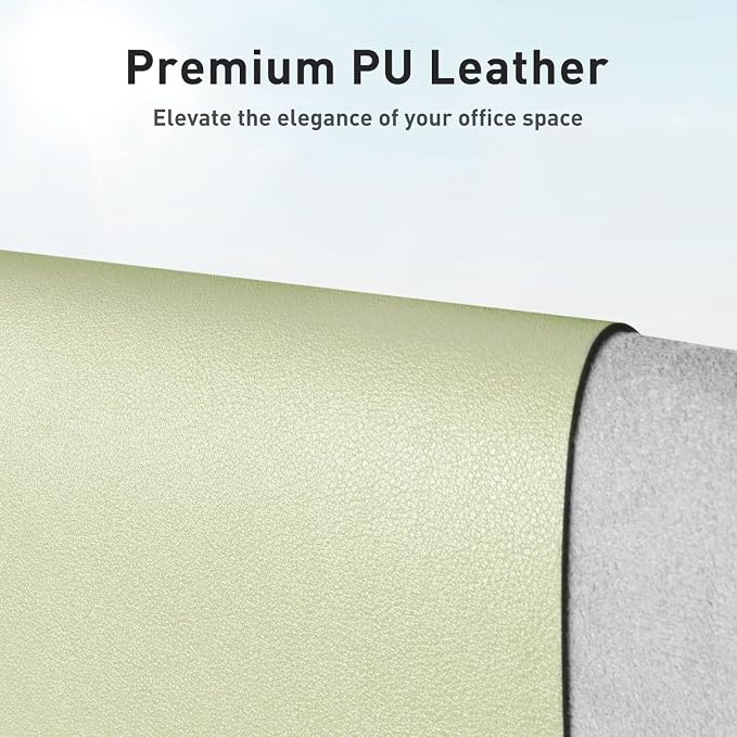 Aothia Leather Desk Pad Protector, Mouse Pad, Office Desk Mat, Non-Slip PU Leather Desk Blotter, Laptop Desk Pad, Waterproof Desk Writing Pad for Office and Home (Grass Green, 36" x 17")