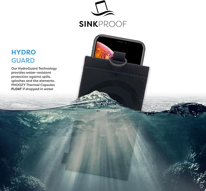 PHOOZY Apollo II Thermal Phone Case with NASA-Derived Technology - Extends Battery Life 4X in Hot or Cold Weather - Military Grade 8-Foot Drop Protection Insulated Pouch - Medium Black
