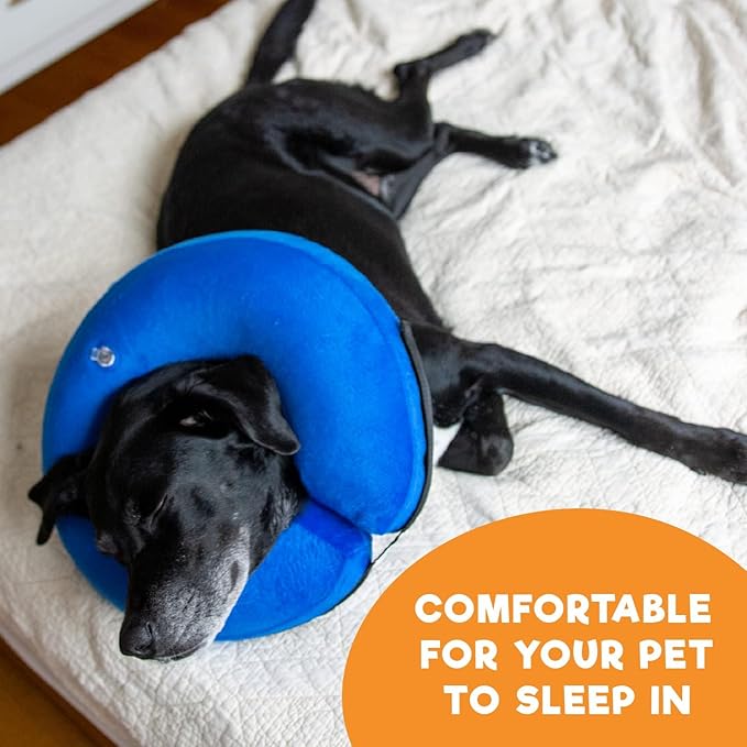 BENCMATE Inflatable Dog Cone Collar Alternative, Soft Dog Cone for Small Medium Large Dogs and Cats, Neck Recovery ECollar Donut Collar After Surgery (Medium, Tennis)
