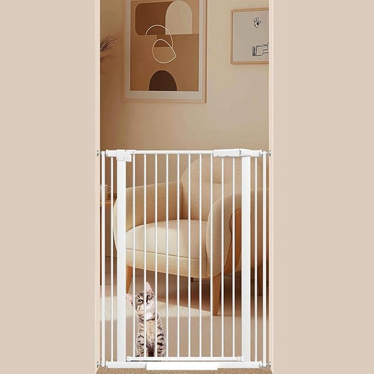 40.55" Tall, 30.11-34.05 Inch Wide, 1.37" Ultra Narrow Spacing Dog Pet Baby Gate Indoor for Doorway Hallway, Pressure Mounted 31 32 33 34 Inches Wide