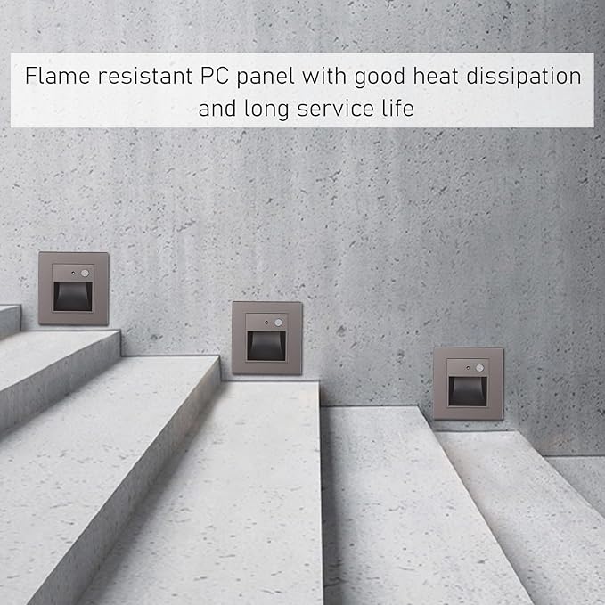 Ejoyous Sensor Step Lights Recessed Stair Light LED Step Lights with Motion Sensor for Indoor Staircase Corridor Steps Living Room Warm Light 3000K
