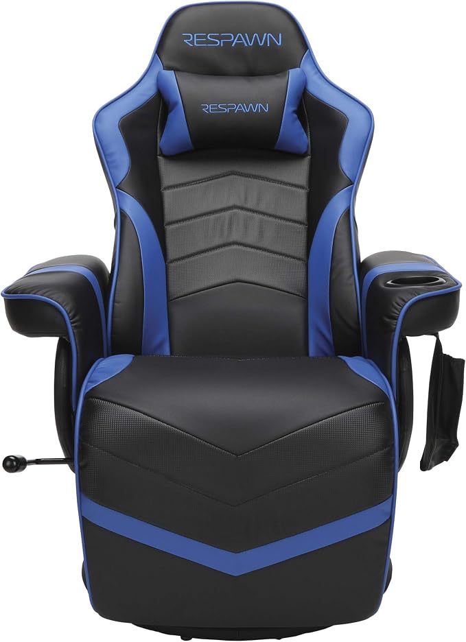 Respawn 900 Gaming Recliner Chair with Footrest, Cup Holder and Swivel | Ergonomic gaming recliner with footrest, cup holder, lumbar support, 135° recline & 360° swivel for console gaming
