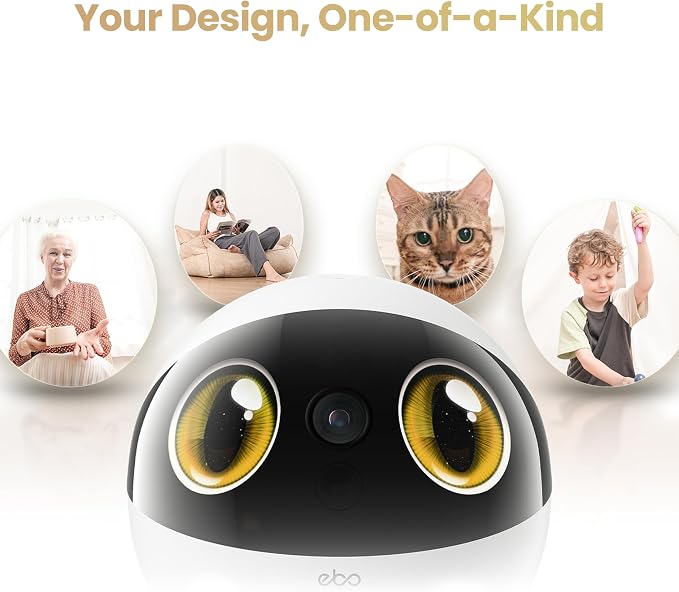 Enabot EBO Air 2S Mobile Robot Camera: 2.5K FamilyBot with Two-Way Video | Whole-Home Mobility, Custom Facial Image, Auto-Recharge, Night Vision, Long Distance Gift for Family/Pets
