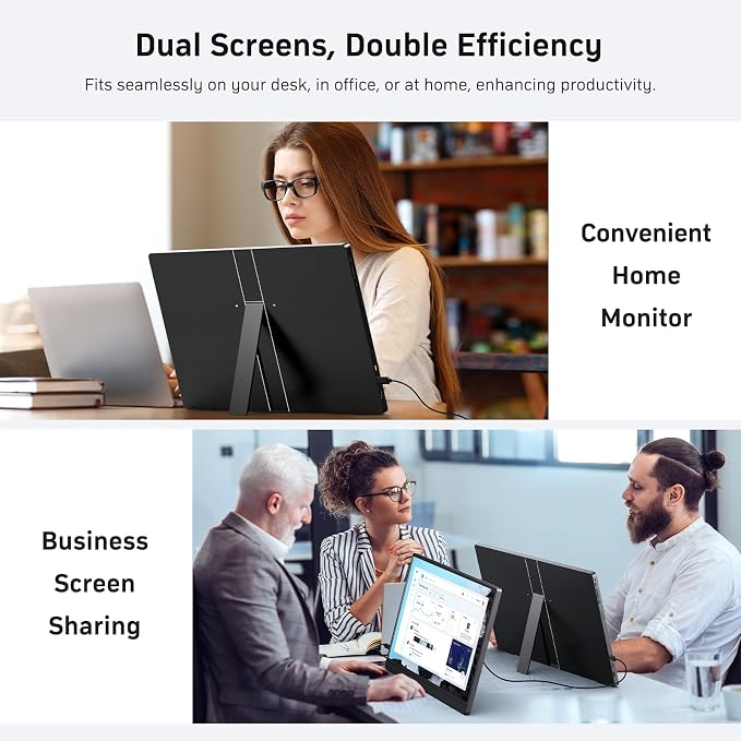MNN 18.5" 100Hz FHD IPS USB-C HDMI Portable Gaming Monitor | 18.5" FHD IPS 100Hz, built-in stand & dual speakers, USB-C/HDMI, for PC/Phone/PS5/Xbox/Switch, travel gaming.