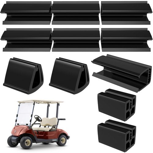 EXOEMTS Club Car Windshield Retaining Clip Kit, Golf Cart Windshield Mounting Sash Short Clip for Club Car DS 1982-2000 & 2005-up/YAMAHA, Fit 1"x1" Struts Tube, PVC, Replace OEM# 101444101 102005801