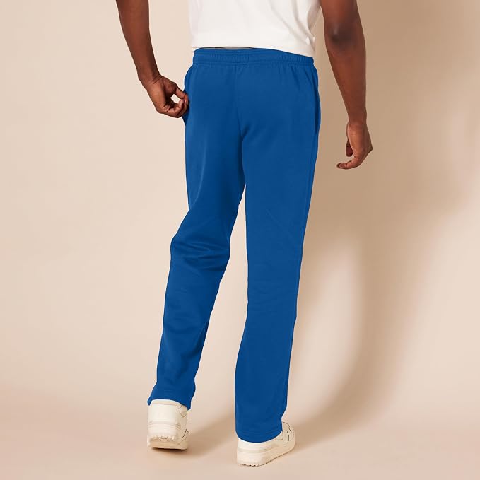 Amazon Essentials Men's Relaxed Straight Leg Fleece Open Bottom Sweatpant (Available in Big & Tall)