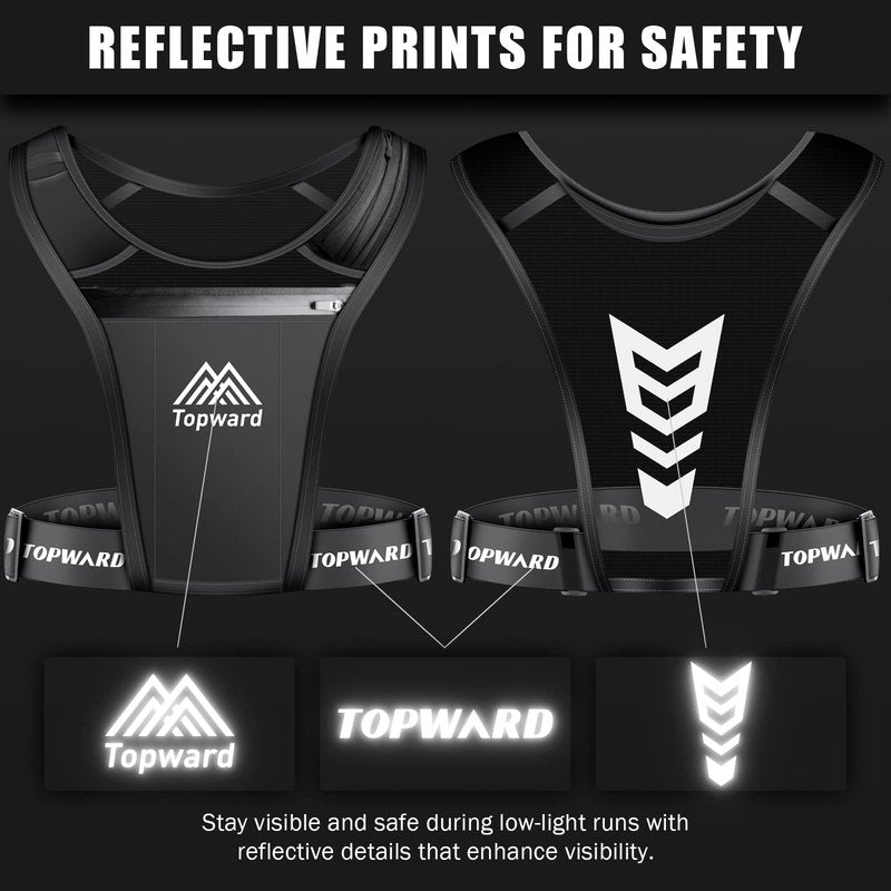 Topward Running Phone Holder Vest for Men Women Jogging Walking Exercise & Gym Workout. Waterproof Chest Pack for All Smartphones