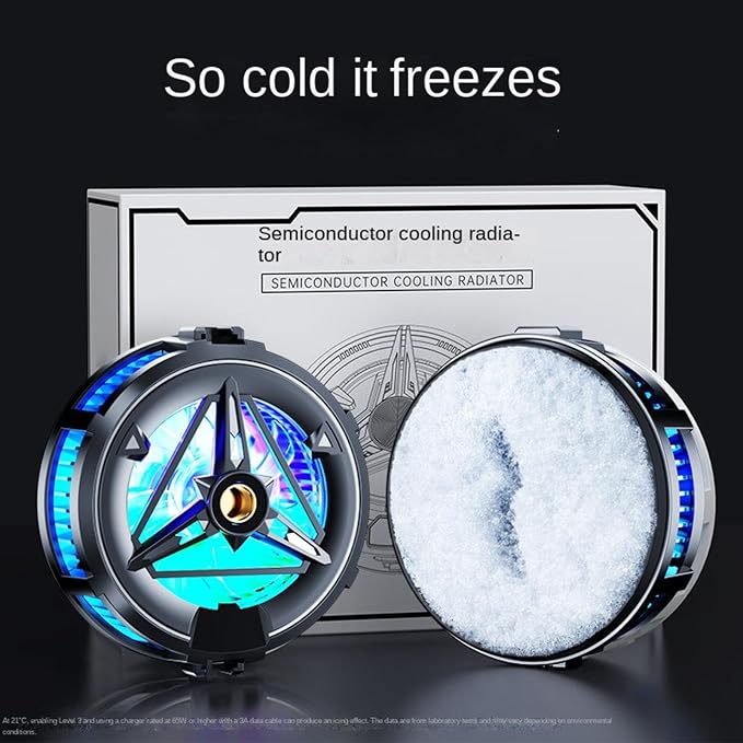 Magnetic Cooler, Plug-in ��� Portable Semiconductor Fan Phone, Temperature Display&Light Laptops Tablet, Home Vlogging Outdoor Live Streaming | Laptops Tablet Home Vlogging Outdoor Live Streaming