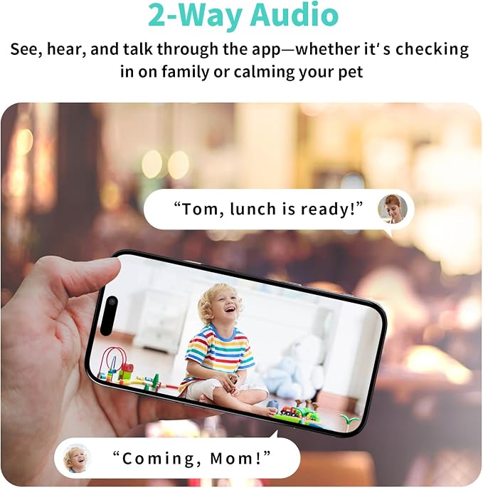 2K Indoor Security Camera, 360�� Pan/Tilt AI Human Pet Motion Security Camera, 2.4/5 GHz Night Vision Camera, 2 Way Audio, Compatible with Alexa Google Assistant (3 Months of Cloud Storage)