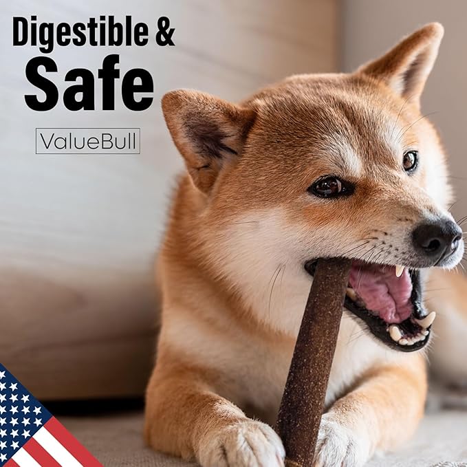 ValueBull USA Collagen Sticks for Dogs, 6 Inch Thick Chews, Natural Long-Lasting Dog Treats, 50 Count - Promotes Joint, Skin & Coat Health with Glucosamine and Chondroitin