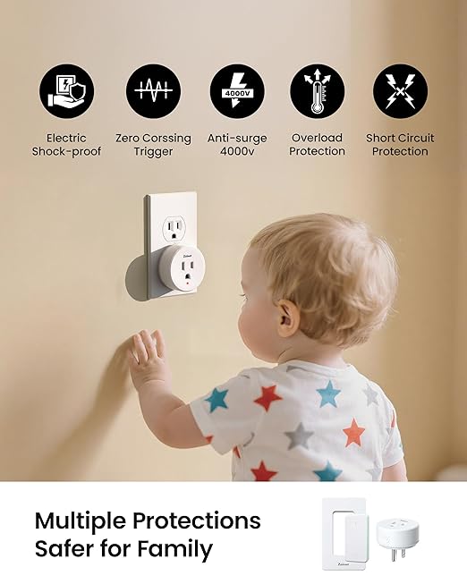 Remote Control Outlet Plug Switch, Buckle Design & Removable Wireless Light Switch, 300 ft, 15A/1500W, Programmable, for Household Appliances(3 Pack)